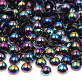 Black AB Resin Flat Back Pearls Multi Sizes WholesaleRhinestone